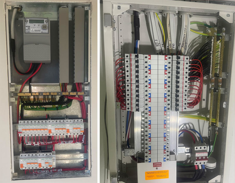 Photo of two different switchboard installations in Northland, NZ